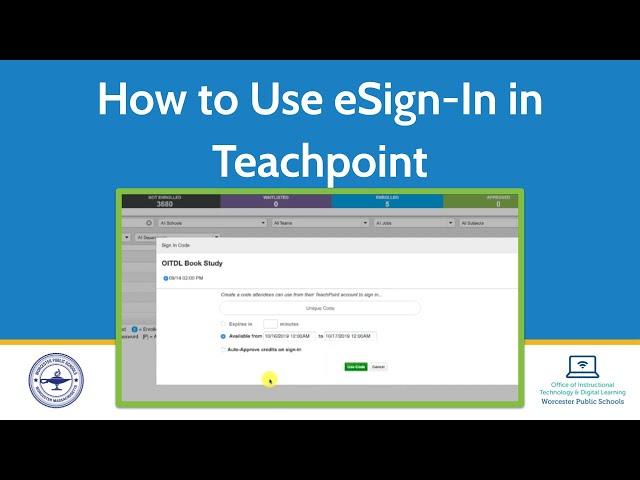 WPS How to Use eSignIn in TeachPoint
