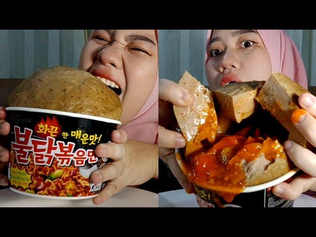 MUKBANG SAMYANG TOPING BAKSO LAVA BERANAK PEDAS