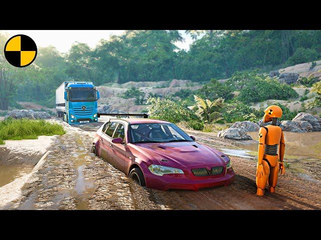 Cars vs Deep Mud Road  BeamNG.Drive