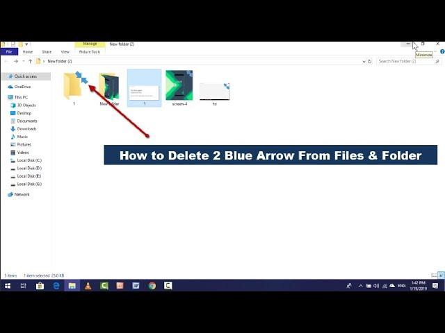 How to Remove Two Blue Arrows From a File or Folder Icon in Windows 10 PC