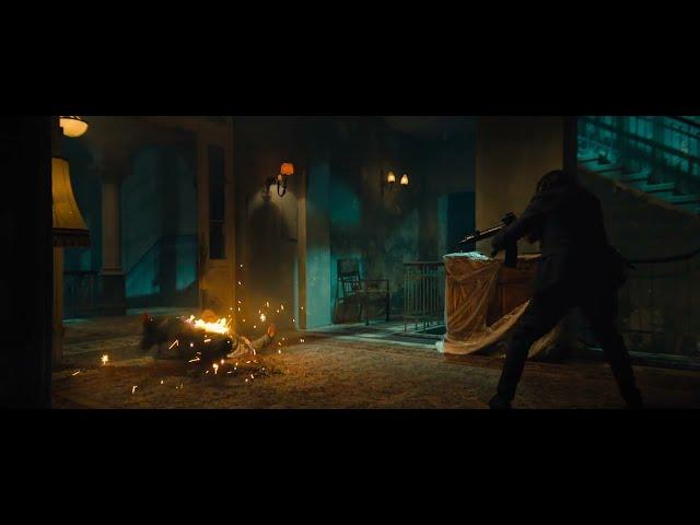 John Wick Chapter 4 2023 - Overhead Gun Fight Dragon Breath Rounds