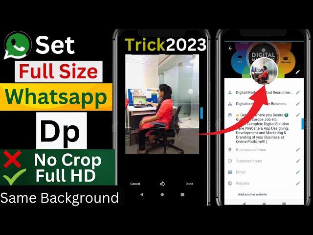 How to set full size WhatsApp DP 2023 ||| No Crop ||| Set Full Size DP in HD ||| Hidden Trick |||