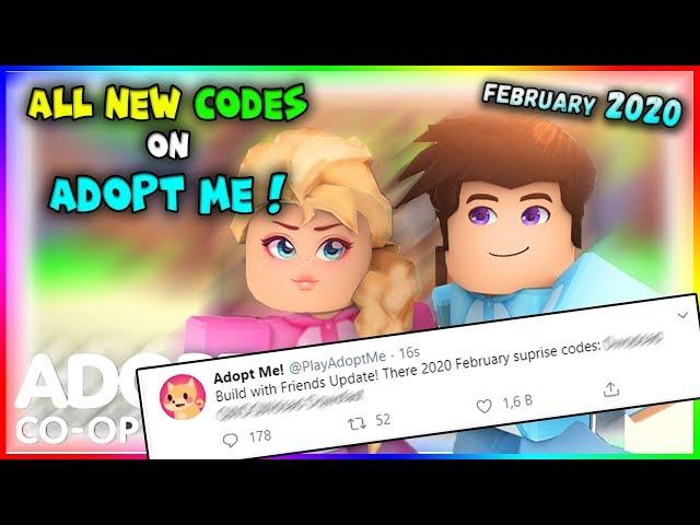 ALL NEW CODES on Adopt Me !!? (February 2020) / Roblox