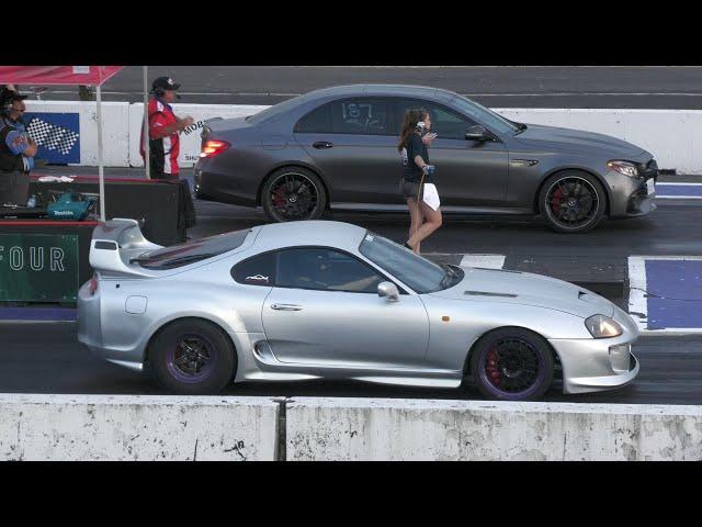 Toyota Supra vs Mercedes AMG - drag race
