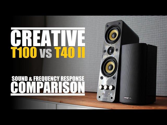 Creative T100  vs  Creative T40 Series 2  ||   Sound & Frequency Response Comparison