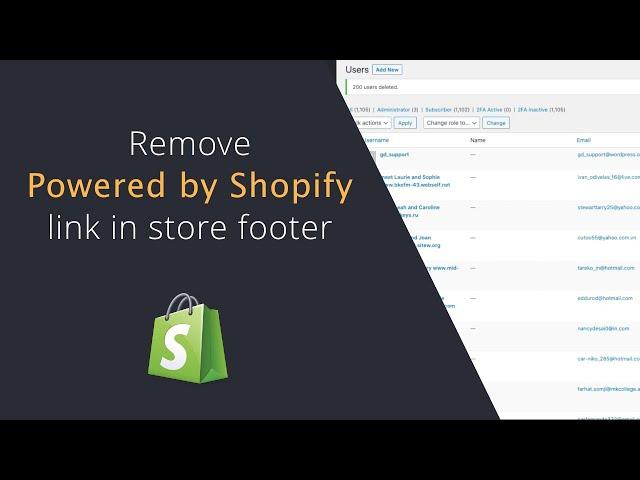 Remove Powered By Shopify Link in Footer of Shopify Store | Remove Shopify Copyright Link.