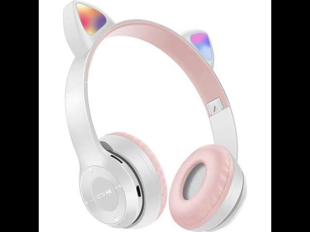 Tai nghe mèo Lanith HP47 bluetooth không dây có đèn Led headphone - Hỗ trợ điều chỉnh âm lượng