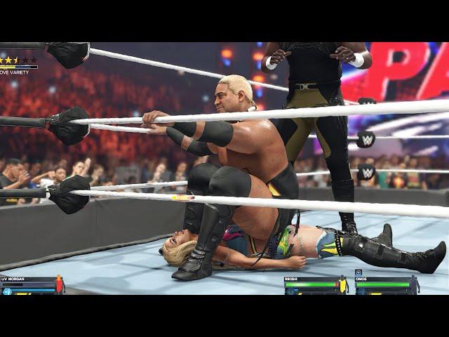 Rikishi & Omos vs. Liv Morgan | Payback | Handicap Match | Giant | Mixed Wrestling | WWE 2K24