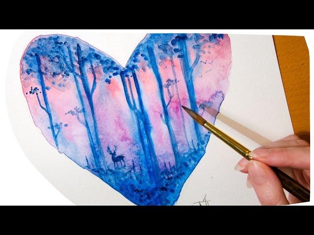 Watercolor Painting - "Love the Nature"