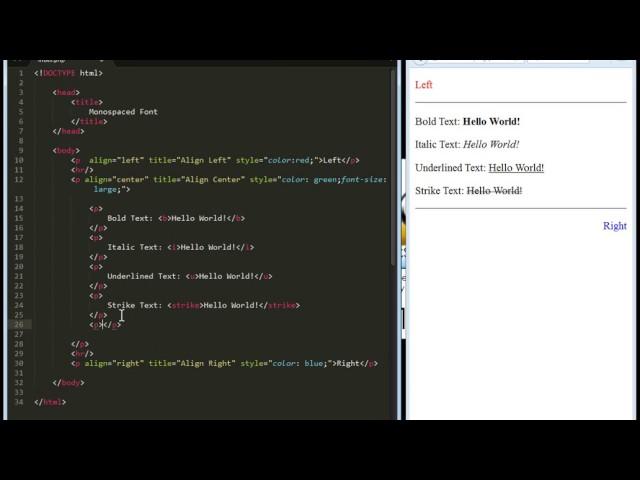 tutoria 15   monospaced font tag in html
