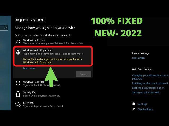 100% FIXED We Couldn't Find a Fingerprint Scanner Compatible With Windows Hello Fingerprint Win10,11