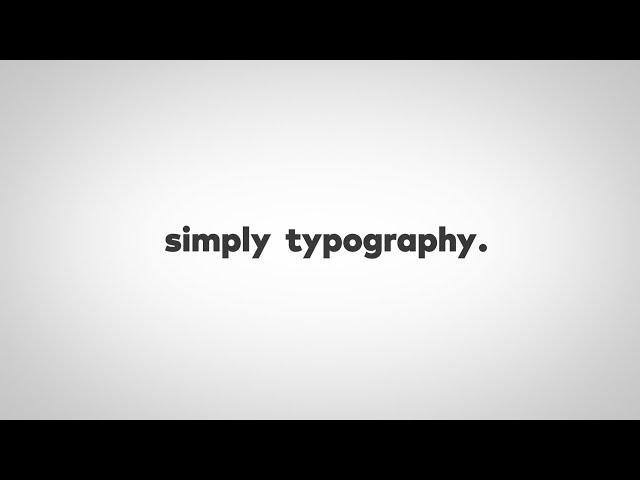 Simply Typography - FREE AFTER EFFECTS TEMPLATE