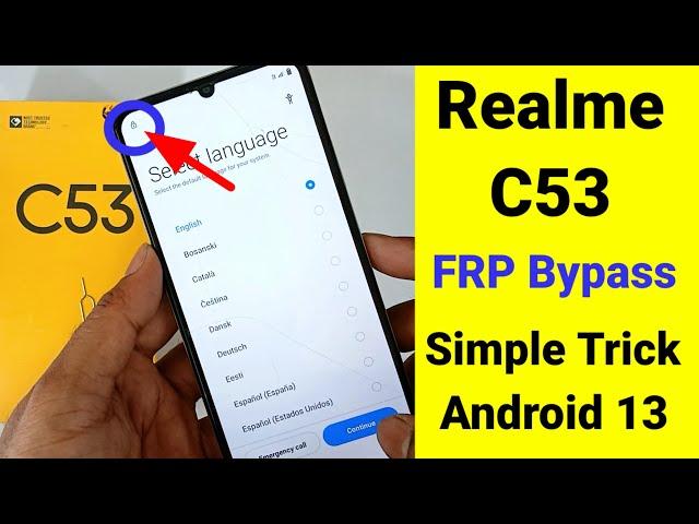 Realme C53 Frp Bypass Android 13 || RMX3762 Bypass Frp || Realme C53