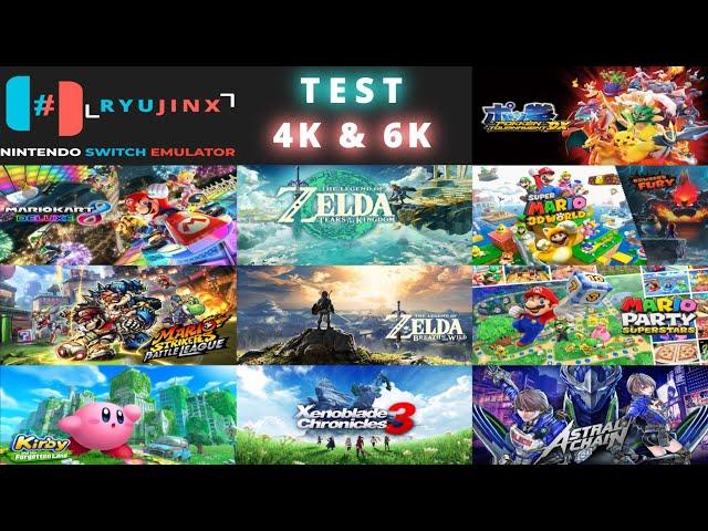 Ryujinx Nintendo Switch Emulator Gameplay - Test 10 Games 4K & 6K 60FPS RX 6700 XT Ryzen 5 5600X