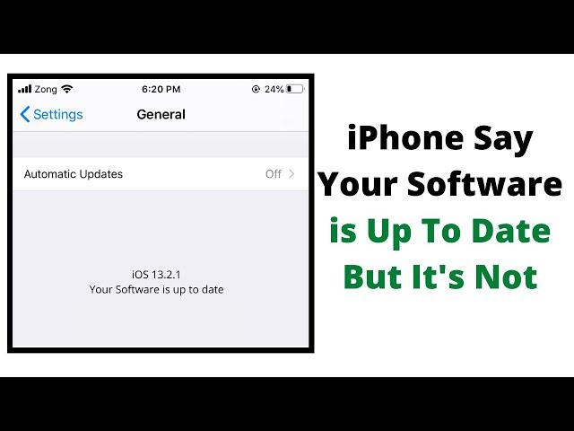 how to fix iphone says your software is up to date