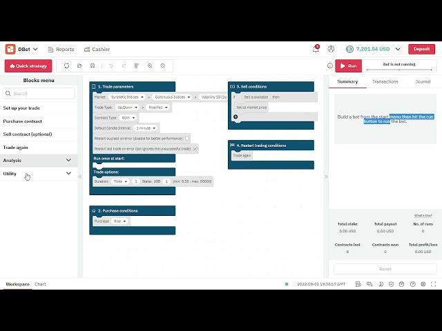 Deriv's Dbot - Create forex bots without coding (Introduction to creating robots)