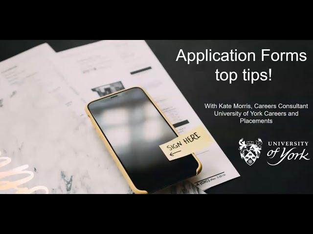 Application Forms: top tips!