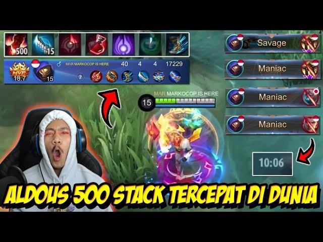 ALDOUS HYPERCARRY 500 STACK TERCEPAT DALAM SEJARAH - Mobile legends