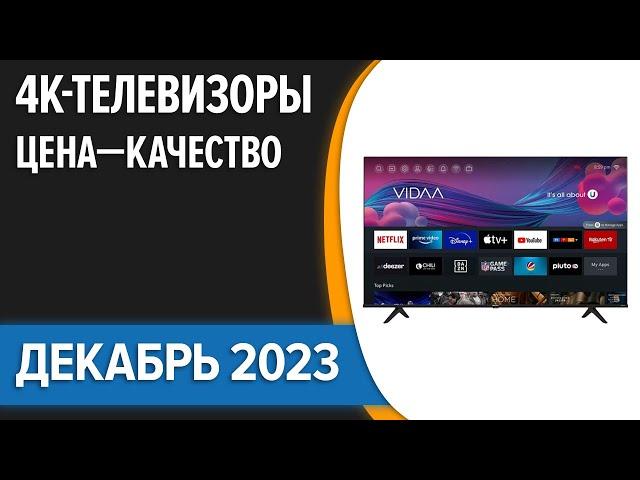 ТОП—10. Лучшие 4K телевизоры. Цена — Качество. Декабрь 2023 года. Рейтинг!