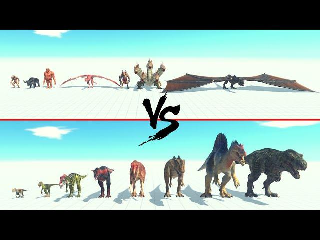 Fantasy Faction Vs Carnivore Dinosaurs Faction ARBS | Animal Revolt Battle Simulator