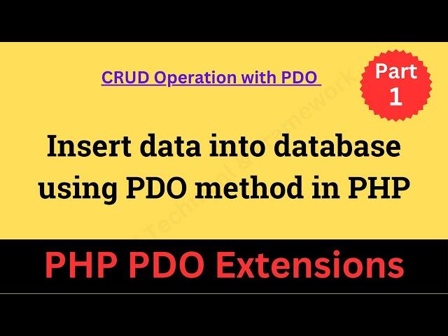 Insert data into database using PDO method in PHP || PDO insert prepared statement