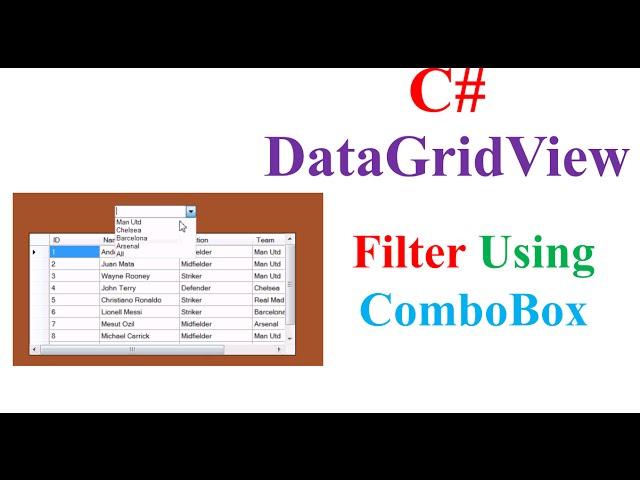 C# MysQL - Filter/Search DataGridView Database Records Using ComboBox