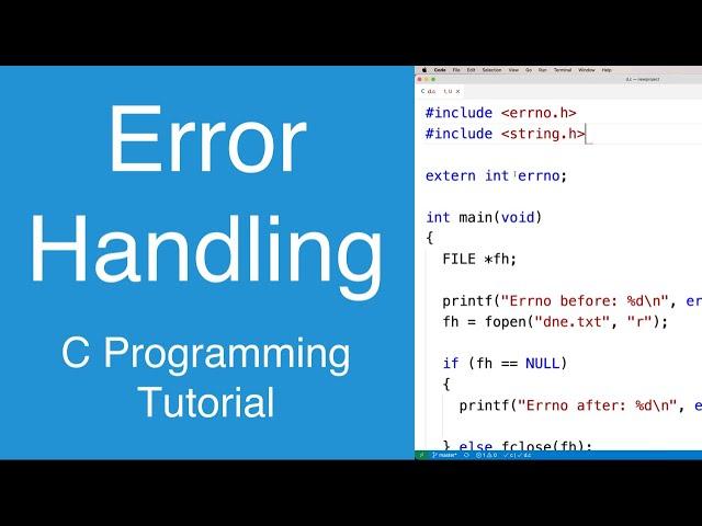 Error Handling | C Programming Tutorial