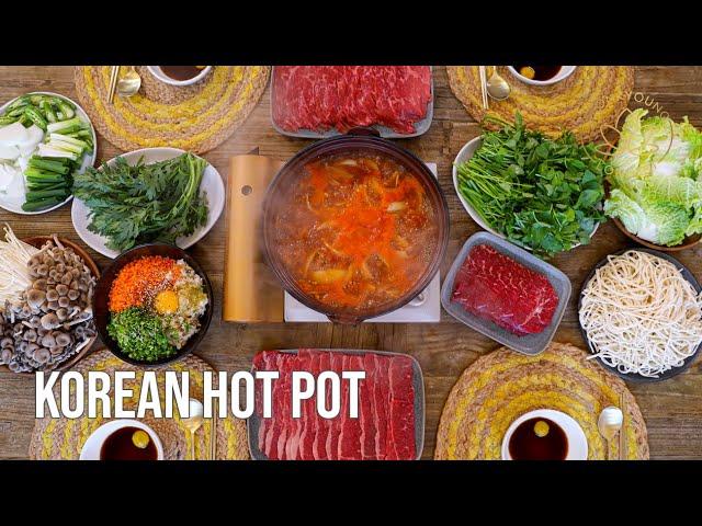 Hot Pot Recipe How to Korean Hot Pot at Home Deungchon Kalguksu Shabu Shabu & Fried Rice at the End!