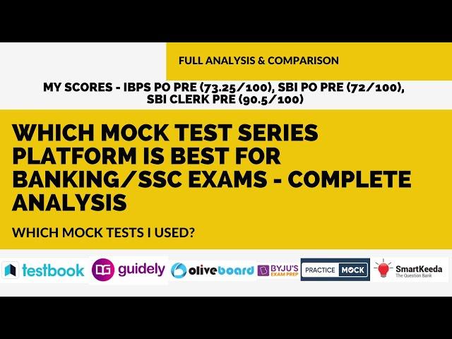 Best Mock Test Series for Banking Exams | Complete Comparison and Analysis | Which ones I used?