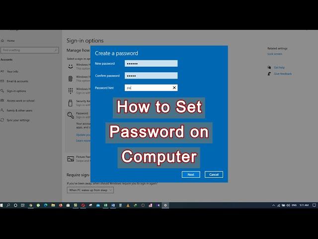 how to put password on laptop