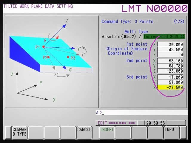 FANUC 5 Axes | TWP Setting Screen for 3 Points