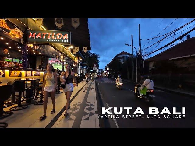 Bali Walking Update | Kartika Street & Kuta Square At Night | Kuta Bali Today Feb 2025