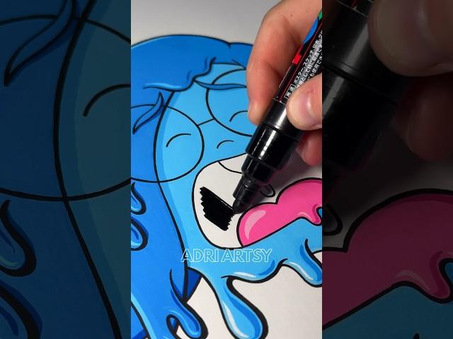 Drawing Sadness the Emotion from Inside Out 2 with Posca Markers! #shorts