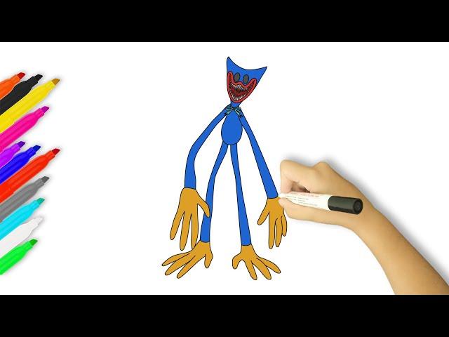 How to Draw Nightmare Huggy Wuggy | Poppy Playtime