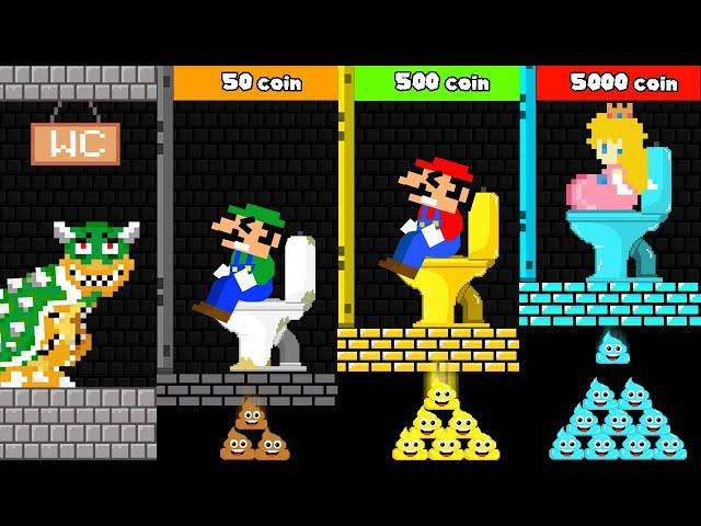 Toilet Prank: Mario, Luigi and Peach Challenge Poor To Rich Toilet!