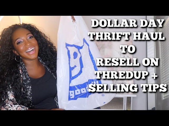 Dollar Day Goodwill Thrift Haul to Resell on Thredup + Thredup Selling Tips