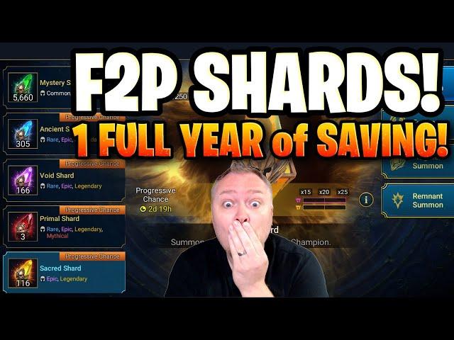 ONE FULL YEAR OF SAVING SHARDS F2P!  PULLL EVERTHING!!!!  Raid: Shadow Legends