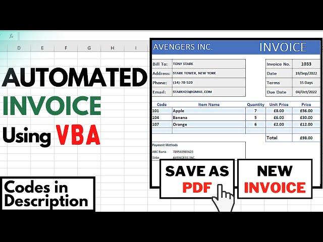 Create an Automated Invoice using Excel VBA (1-Click Save to PDF & New Invoice)