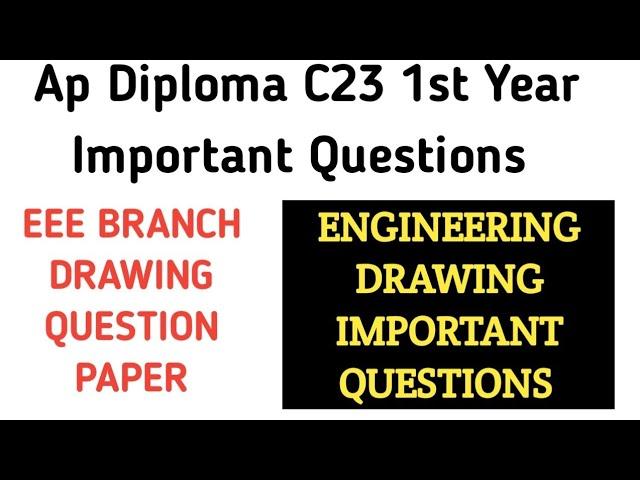 ap diploma C23 1st year engineering drawing important questions| ed important questions to pass|