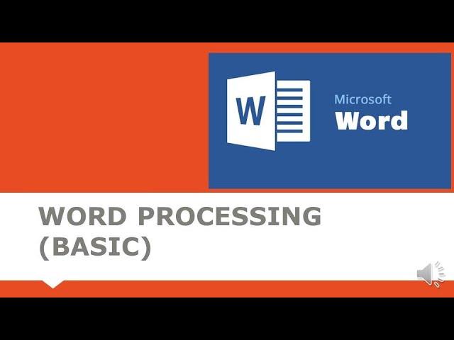 #01 An Introduction to Word Processing - Microsoft Word