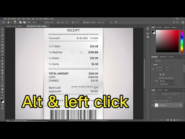 How to edit a Receipt in Photoshop