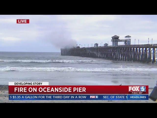 Oceanside Pier fire prompts beach closure