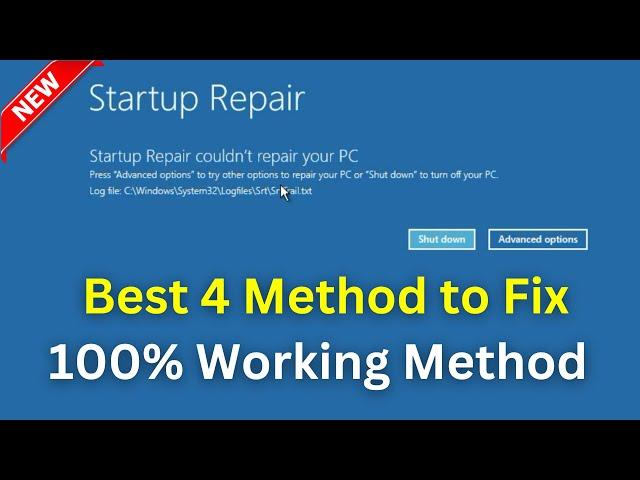 [2024] How to Fix Startup Repair Couldn't Repair Your PC