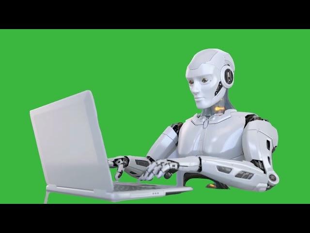 GREEN SCREEN AI ROBOT ANIMATED HD | FREE TO USE GRAPHICS EFFECTS ANIMATION CHROMA KEY