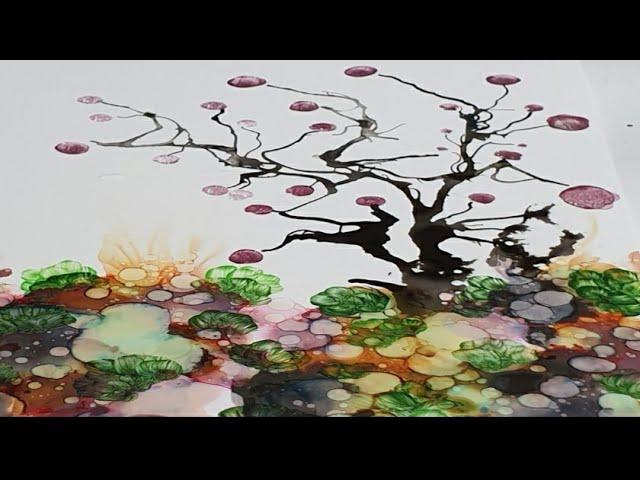 Alcohol Ink Fluid Art Tutorial With Finger Painting ( nr 96 )