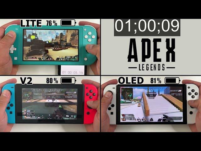 Battery Life of Apex Legends on Nintendo Switch Lite vs. Standard vs. OLED