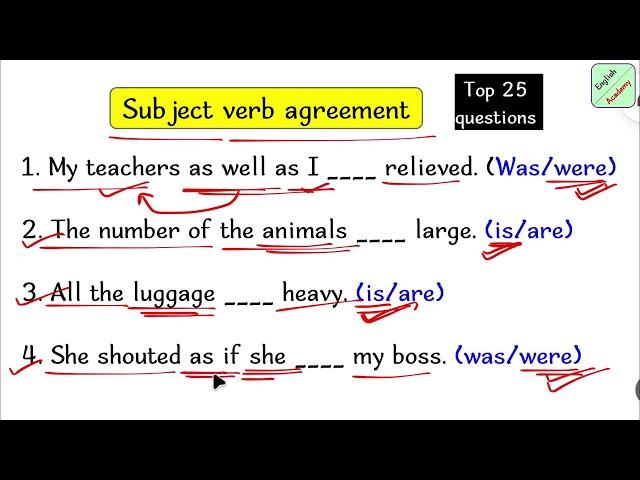 Subject Verb Agreement set 5 For- SSC, BIHAR POLICE,ARMY,SSCMTS #englishacademybydeepakk