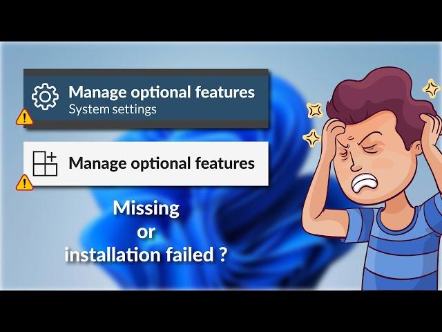 optional features not showing windows 10,11 | optional feature missing | installation failed