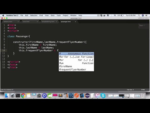 JavaScript ES6 : Create a Passenger Class