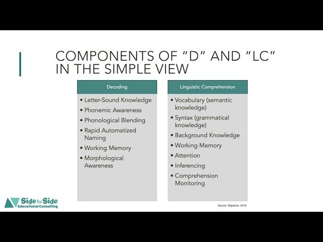 Breaking Down the Components of the Simple View of Reading